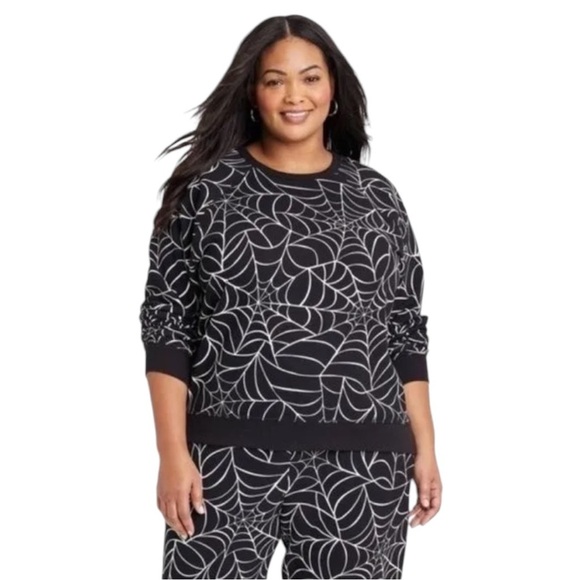 Grayson Threads Women’s Halloween Spiderweb Long Sleeve Sweatshirt Size‎ XXL - Picture 1 of 7